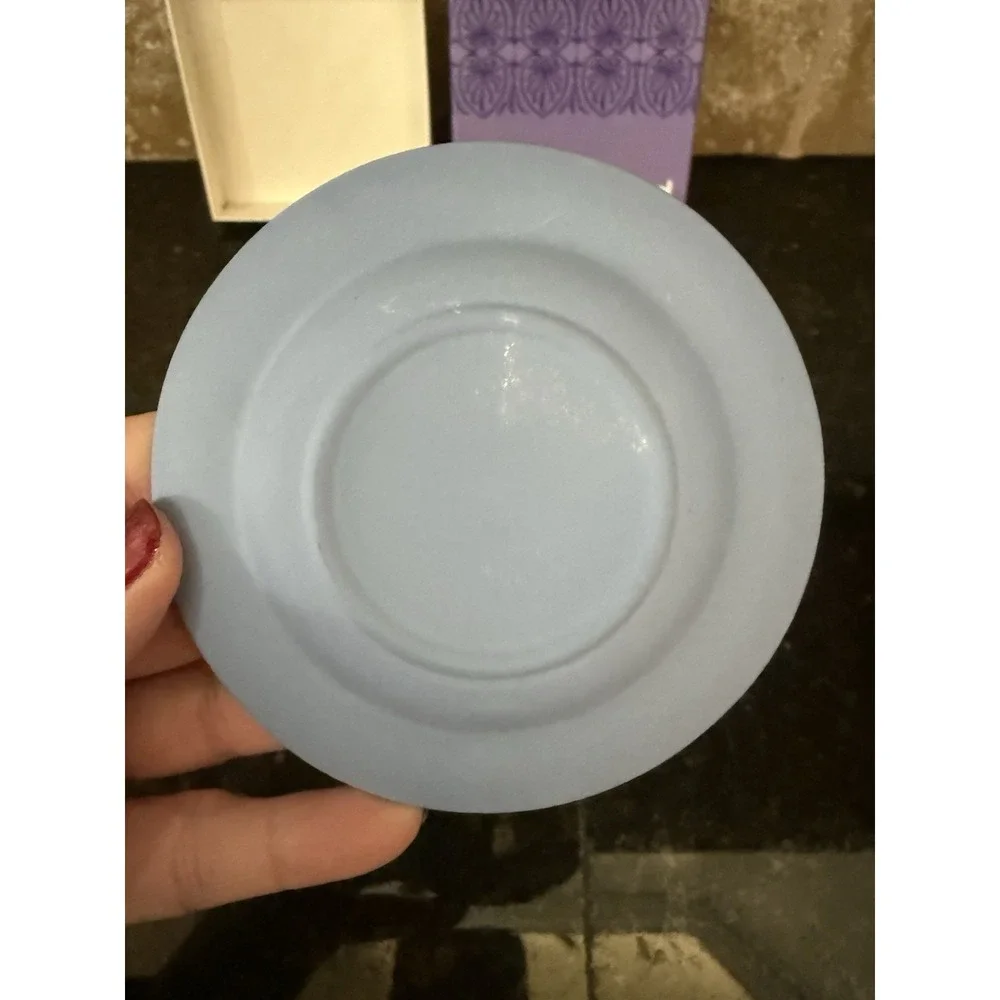 Wedgwood  Jasper Round Sweet Dish Tray England ‎ Pale Blue 4 1/2
